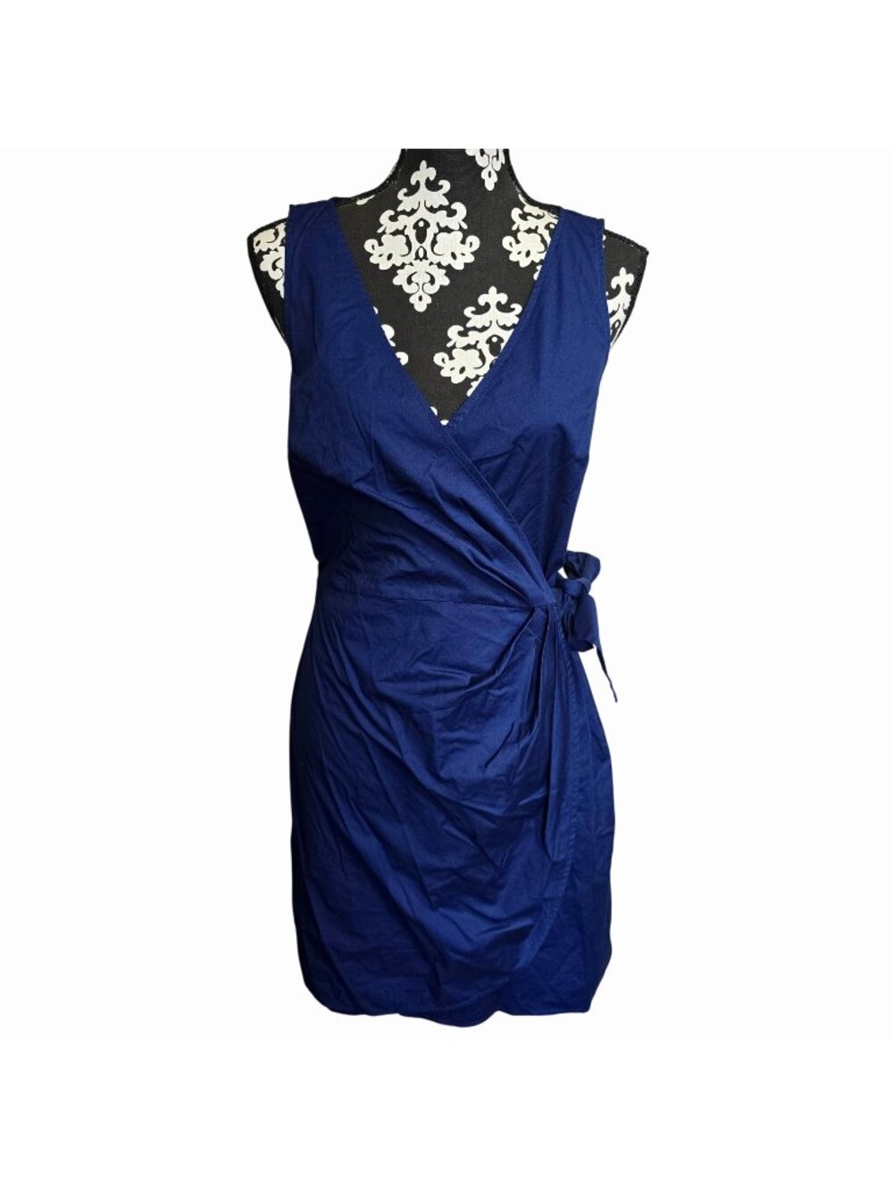 NEW Ann Taylor Loft Wrap Dress Size 6 Sleeveless Navy Blue Tie Waist